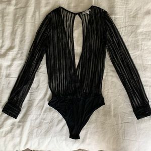 by the way. Sheer Ribbed Bodysuit - Size Small